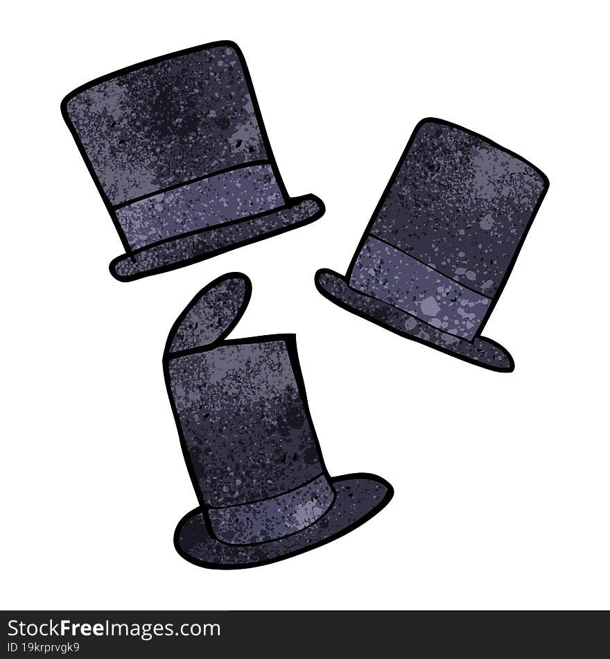 textured cartoon top hats