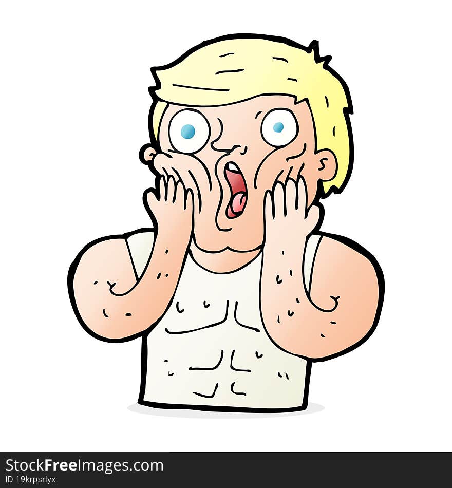 Cartoon Shocked Gym Man