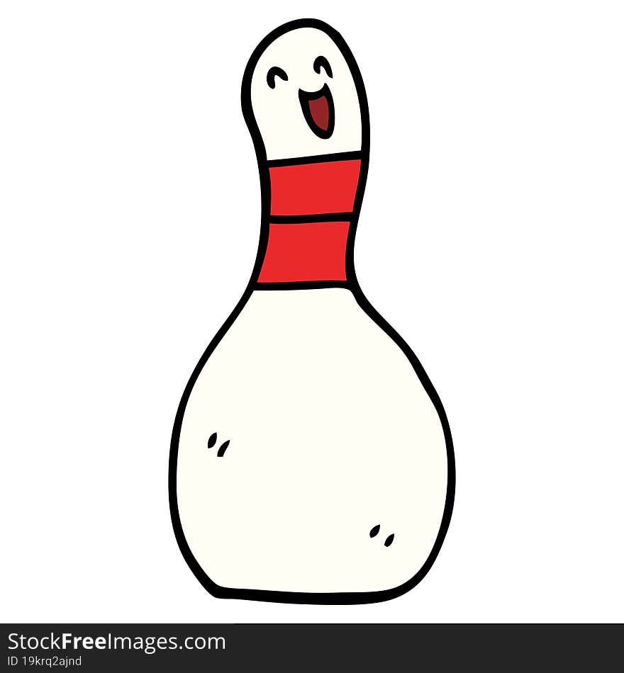 cartoon doodle bowling pin