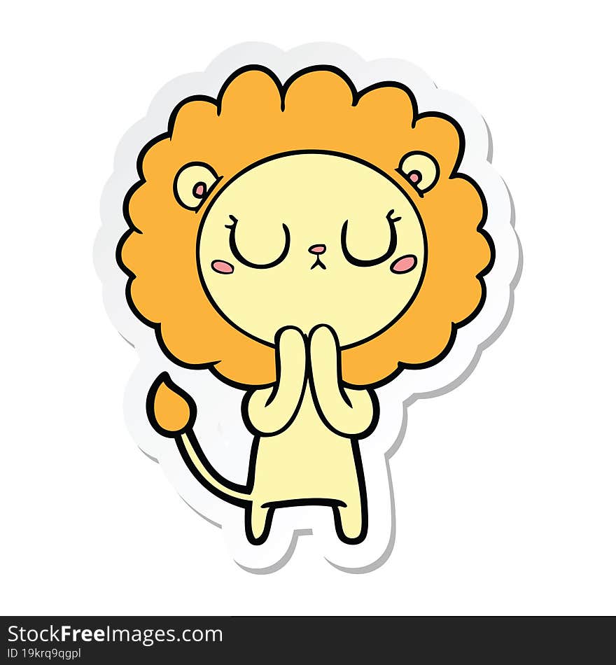 sticker of a cartoon lion