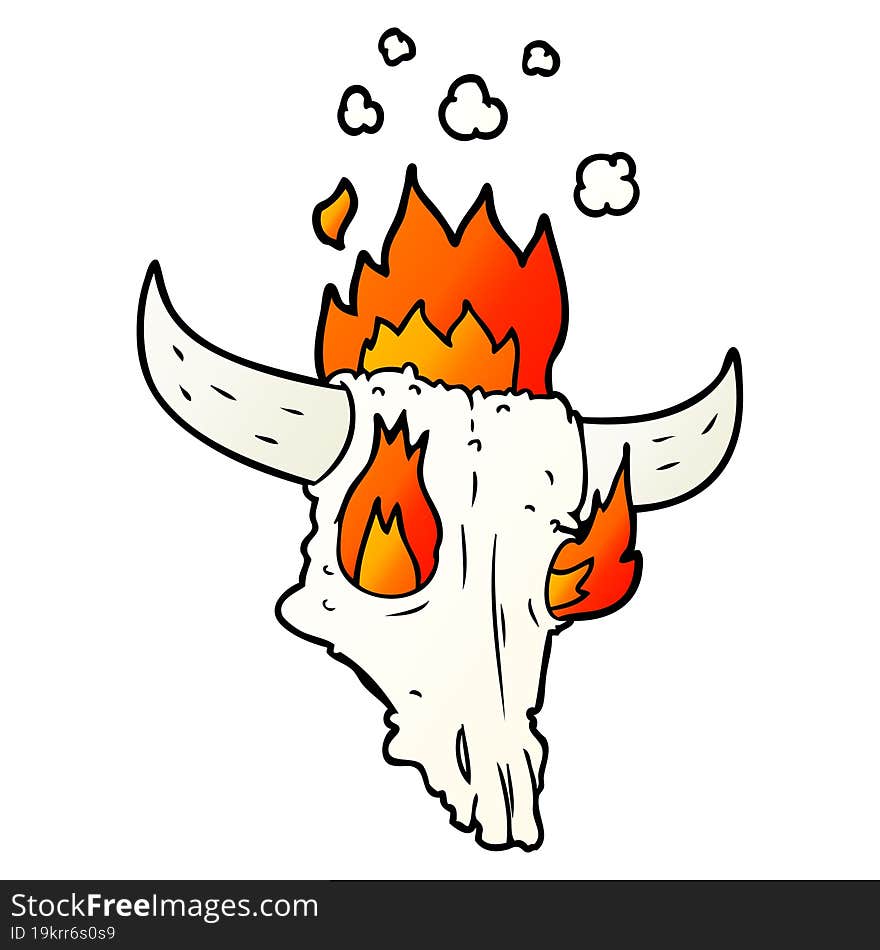 spooky flaming animals skull cartoon. spooky flaming animals skull cartoon