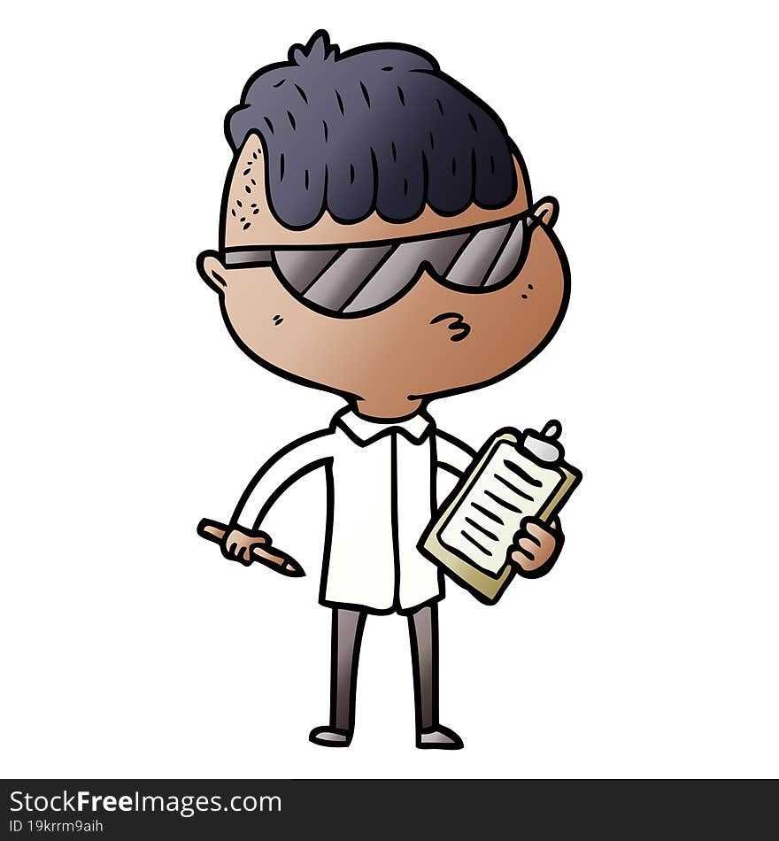 cartoon boy wearing sunglasses. cartoon boy wearing sunglasses