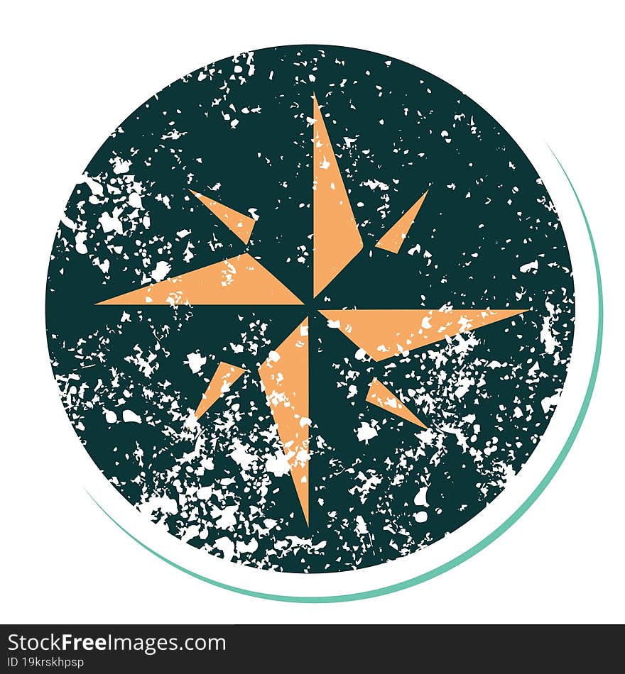 iconic distressed sticker tattoo style image of a star. iconic distressed sticker tattoo style image of a star