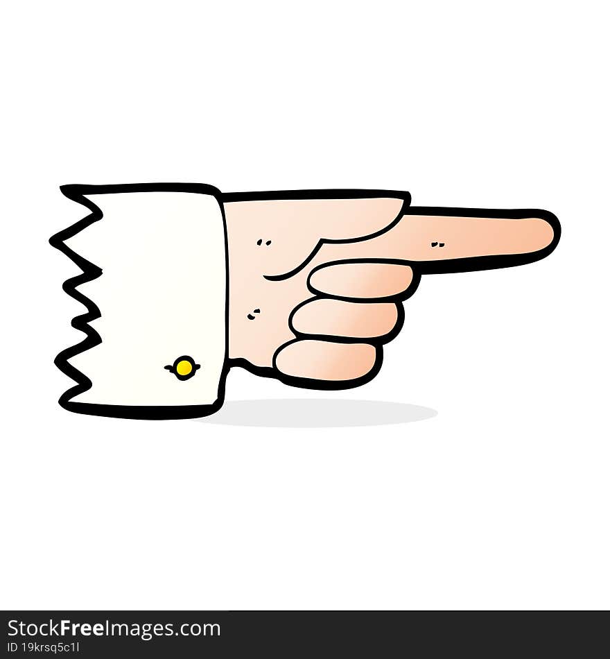 cartoon pointing hand symbol