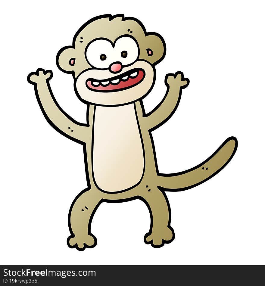 Vector Gradient Illustration Cartoon Monkey