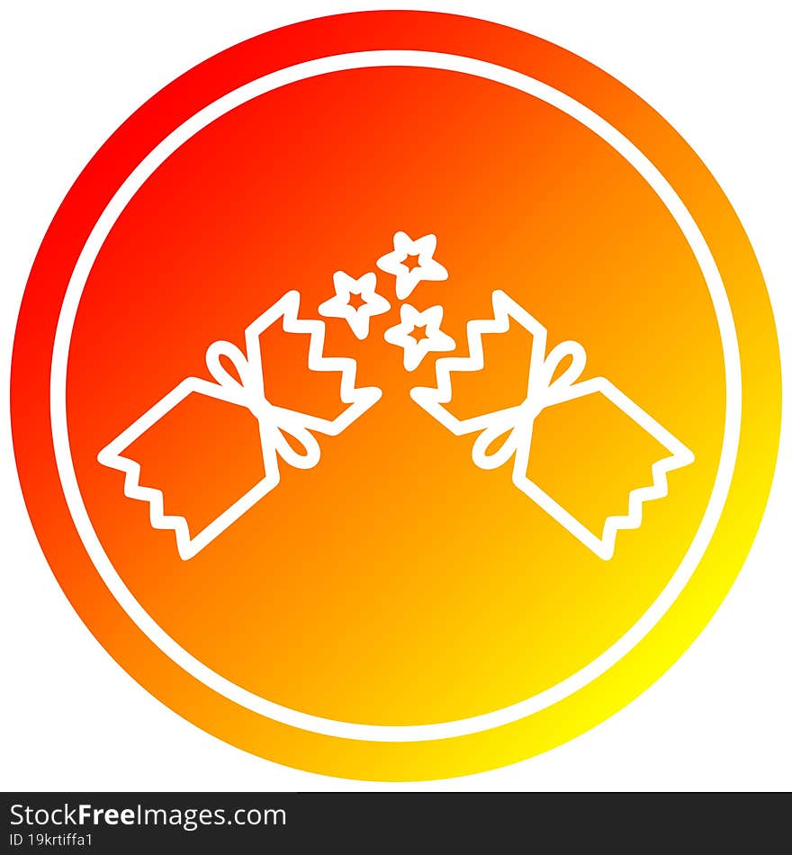 exploding christmas cracker circular in hot gradient spectrum