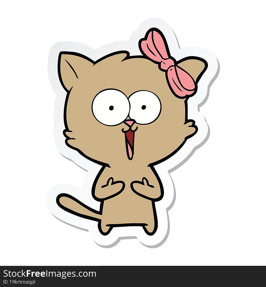 Sticker Of A Cartoon Cat