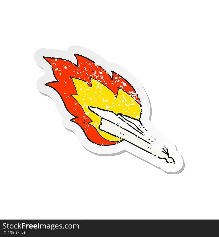 retro distressed sticker of a cartoon paper plane crashing