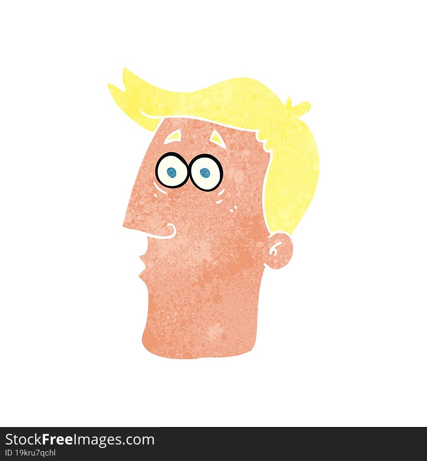 retro cartoon male face