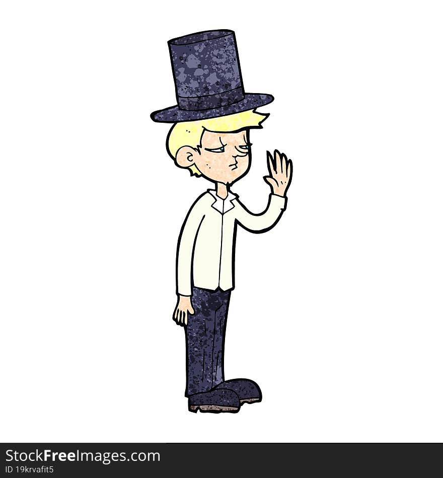 cartoon man wearing top hat