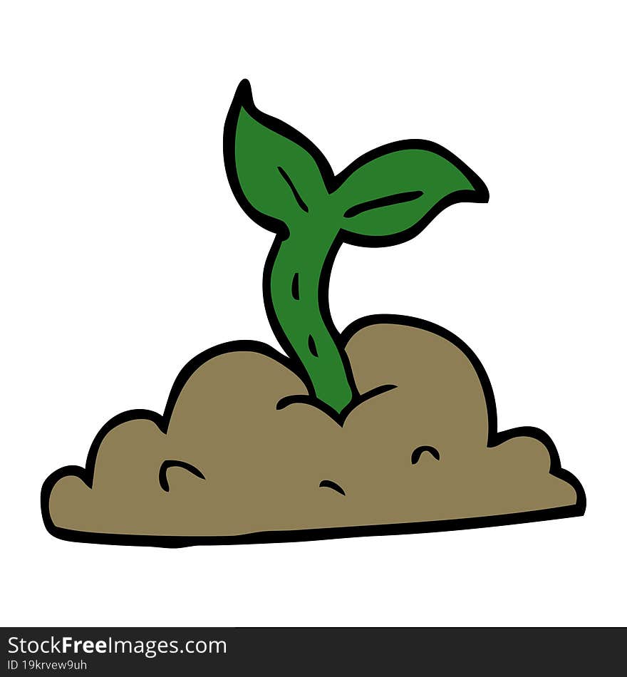 cartoon growing seedling