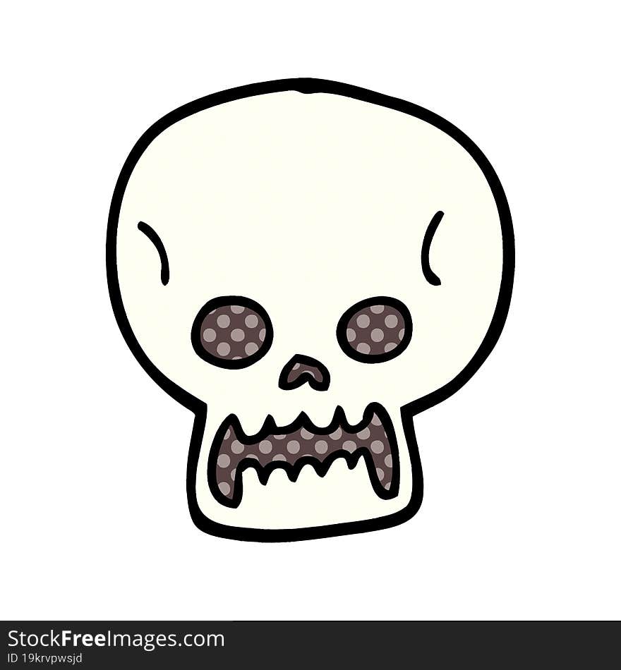 cartoon doodle halloween skull