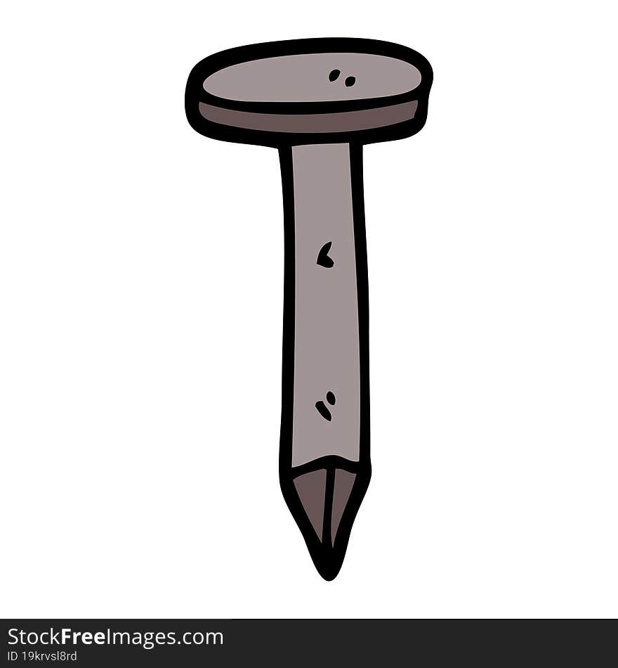 cartoon doodle iron nail