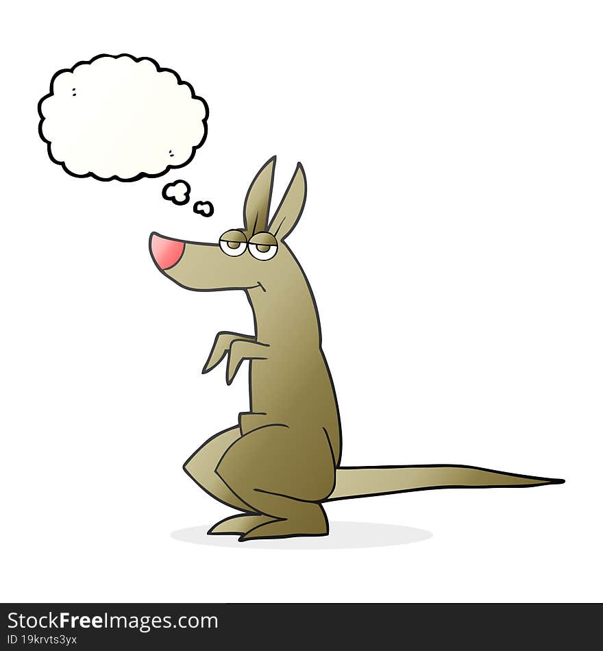 freehand drawn thought bubble cartoon kangaroo