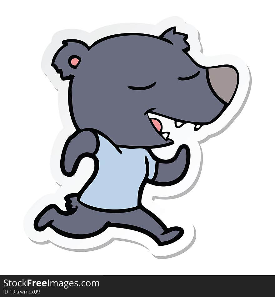 Sticker Of A Cartoon Bear