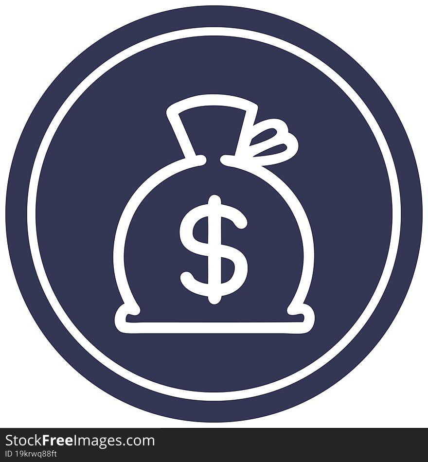 sack of money circular icon symbol