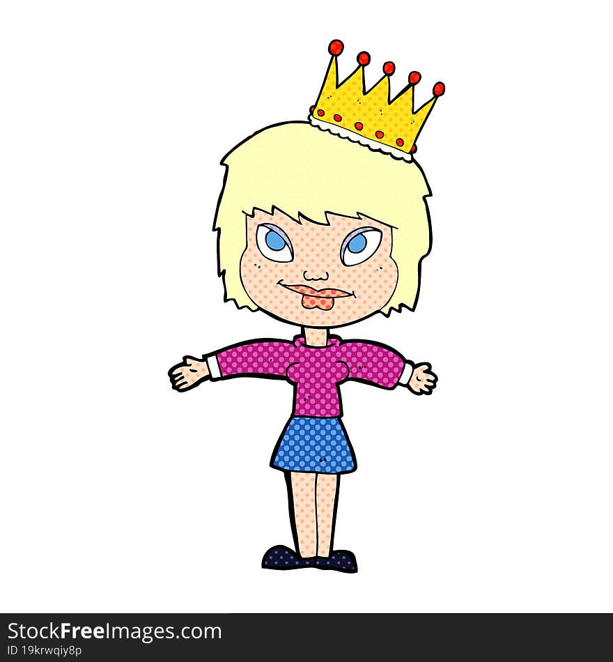 cartoon person wearing crown