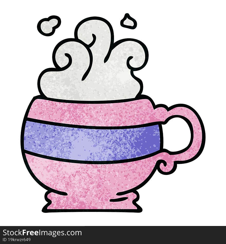 hand drawn quirky cartoon hot drink. hand drawn quirky cartoon hot drink