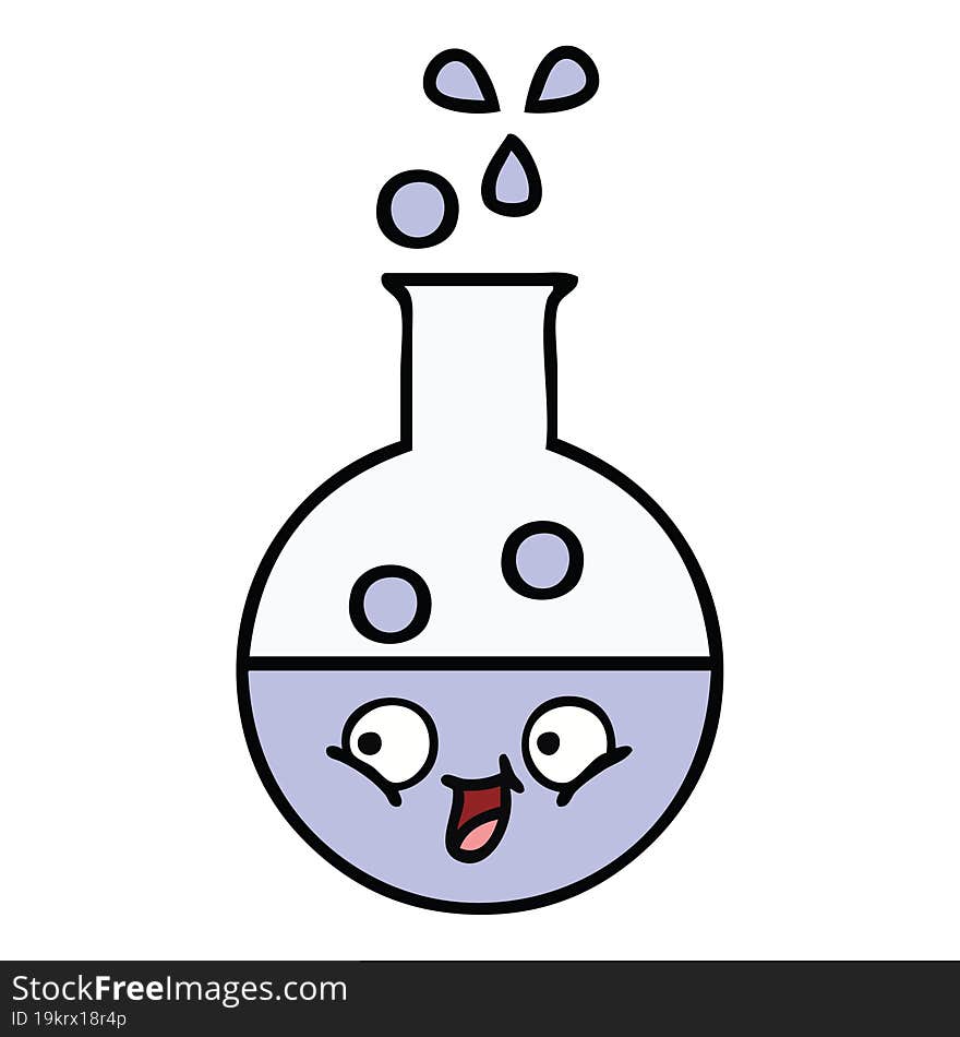 cute cartoon of a test tube. cute cartoon of a test tube