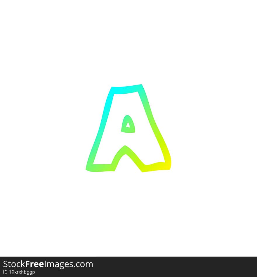 Cold Gradient Line Drawing Cartoon Letter A