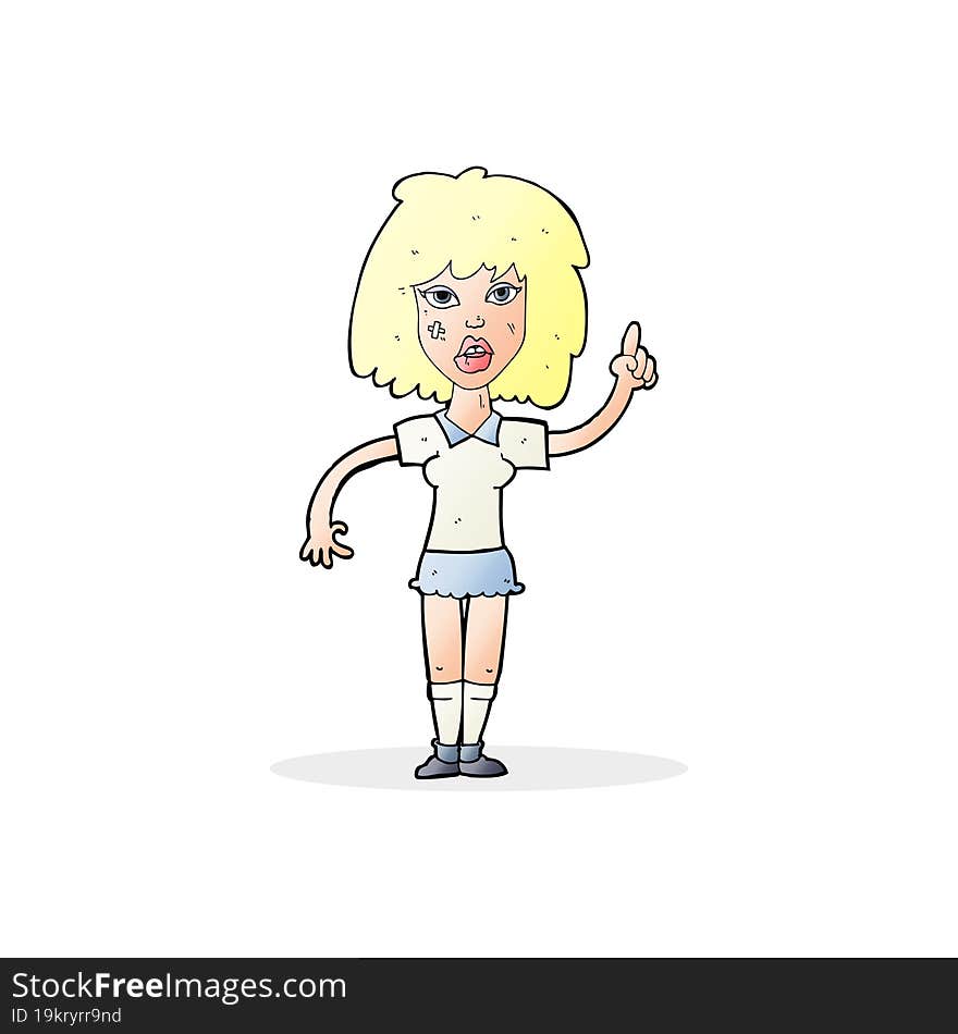 Cartoon Tough Woman With Idea