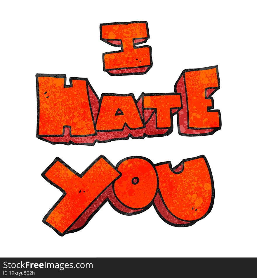 I hate you textured cartoon symbol