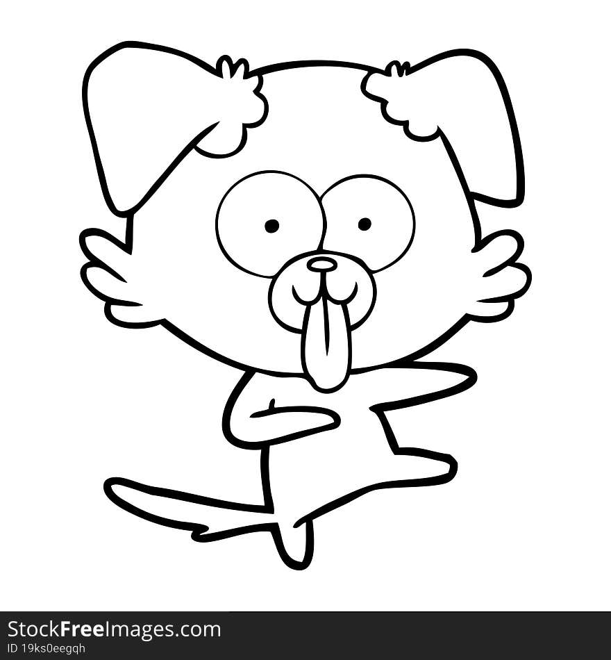 cartoon dog with tongue sticking out. cartoon dog with tongue sticking out