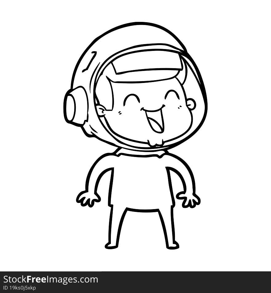 happy cartoon astronaut. happy cartoon astronaut