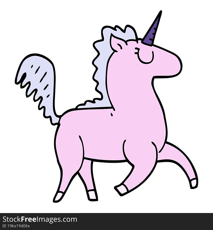 cartoon doodle unicorn