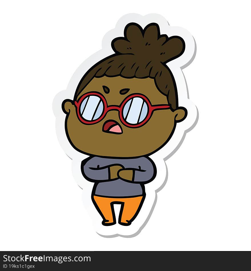 sticker of a cartoon annoyed woman