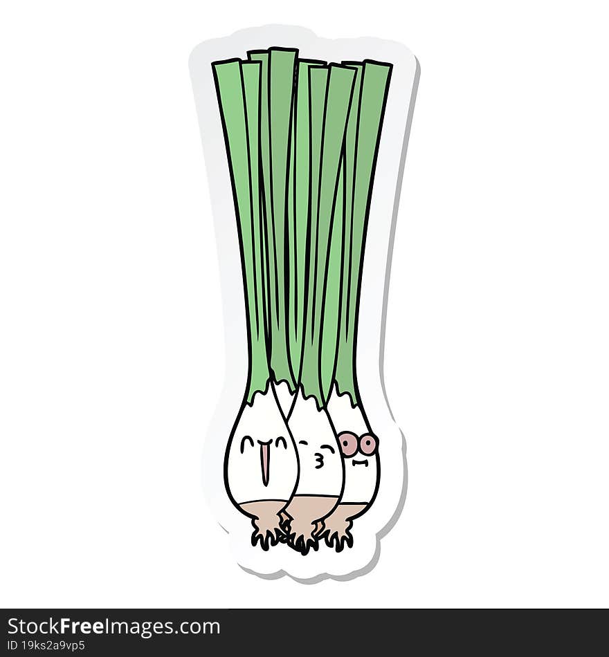 sticker of a spring onions