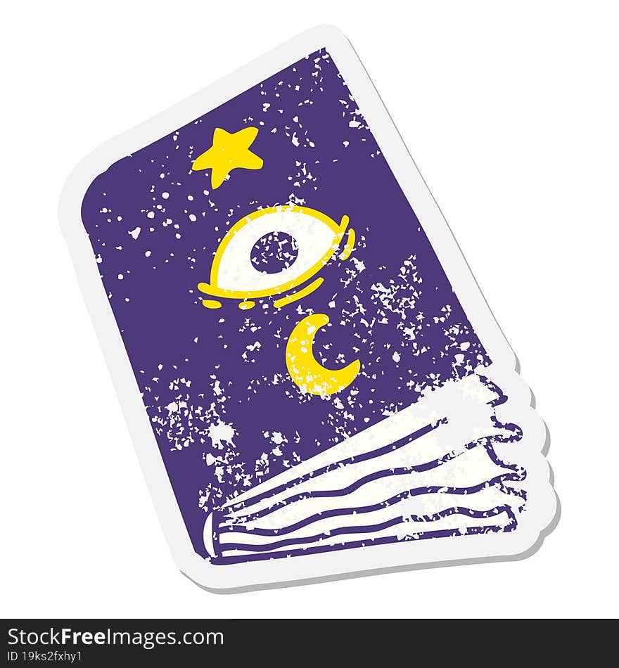 spooky spellbook with eyeball grunge sticker