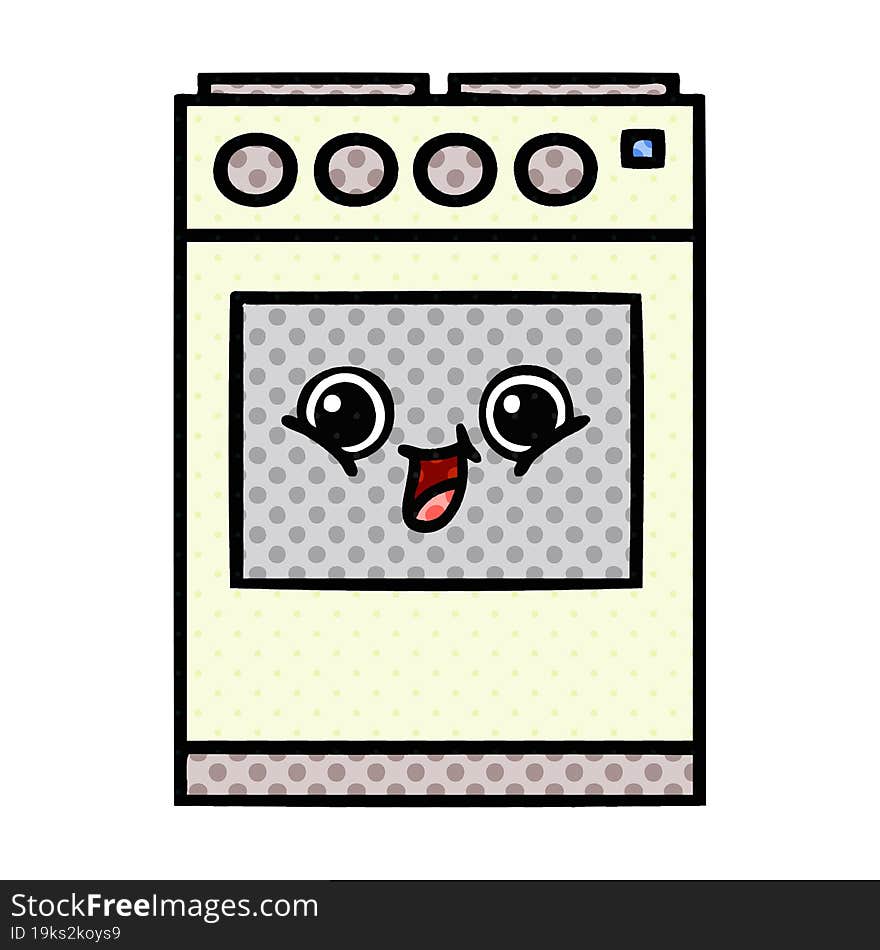 comic book style cartoon kitchen oven