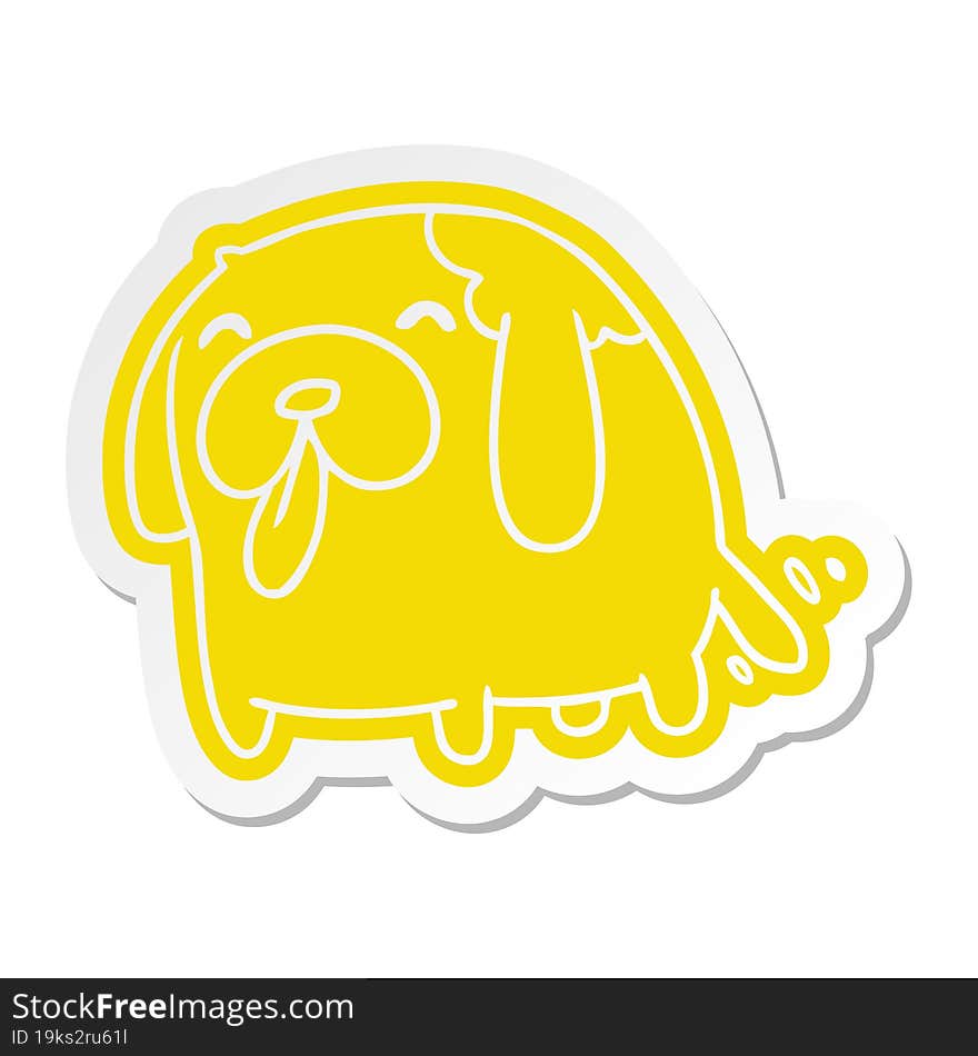 Cartoon Sticker Kawaii Of A Cute Dog