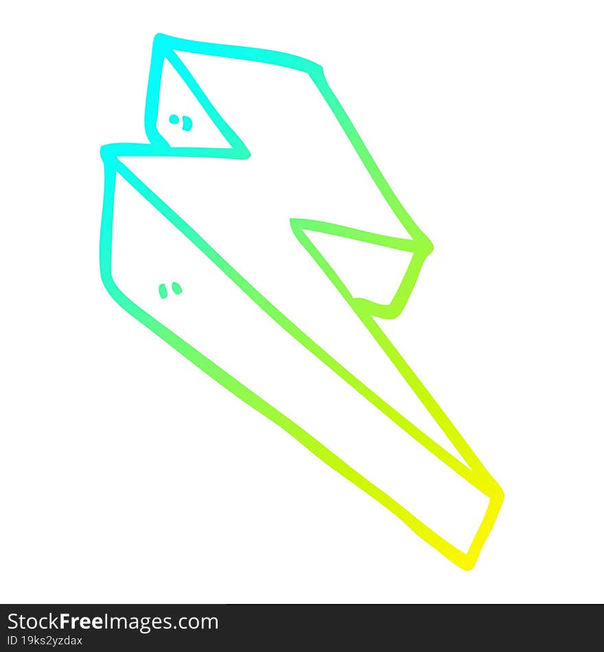 cold gradient line drawing cartoon fire bolt