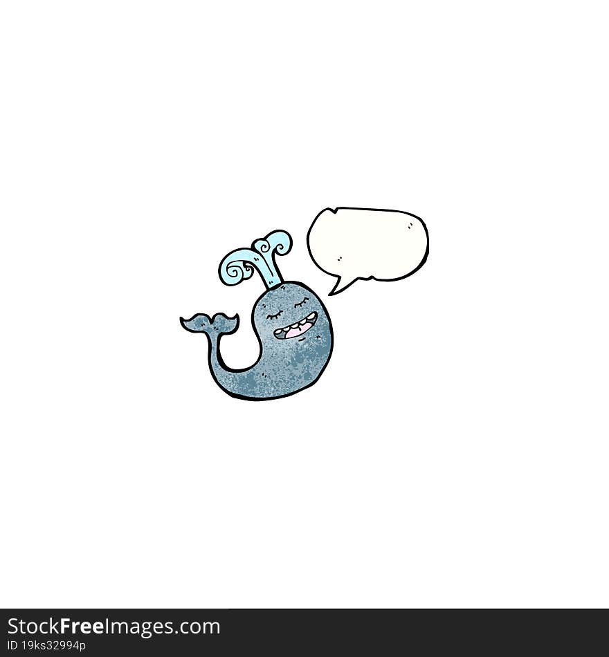 cartoon whale with speech bubble