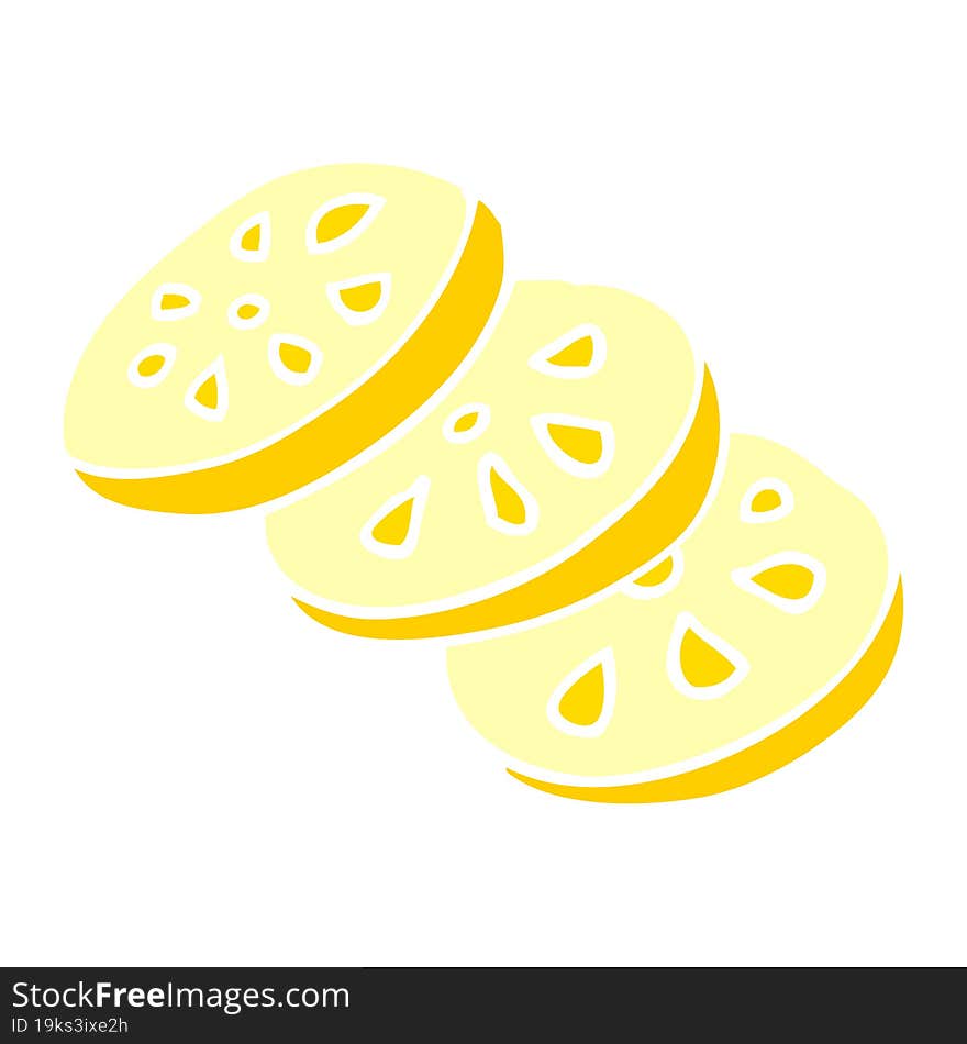 cartoon doodle lemon slices