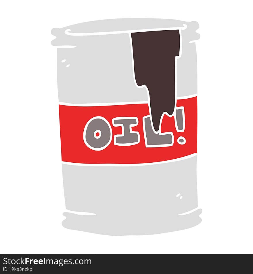 flat color illustration of a cartoon oil drum