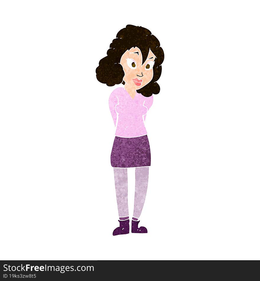 Cartoon Confused Woman