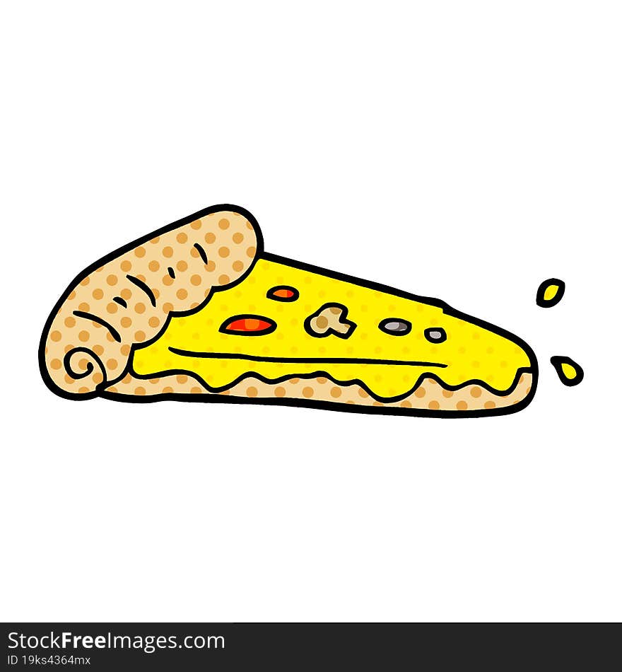 Cartoon Doodle Pizza Slice