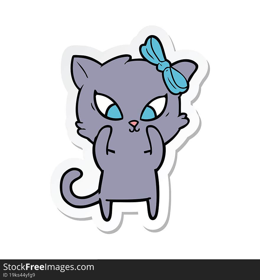 sticker of a cartoon cat