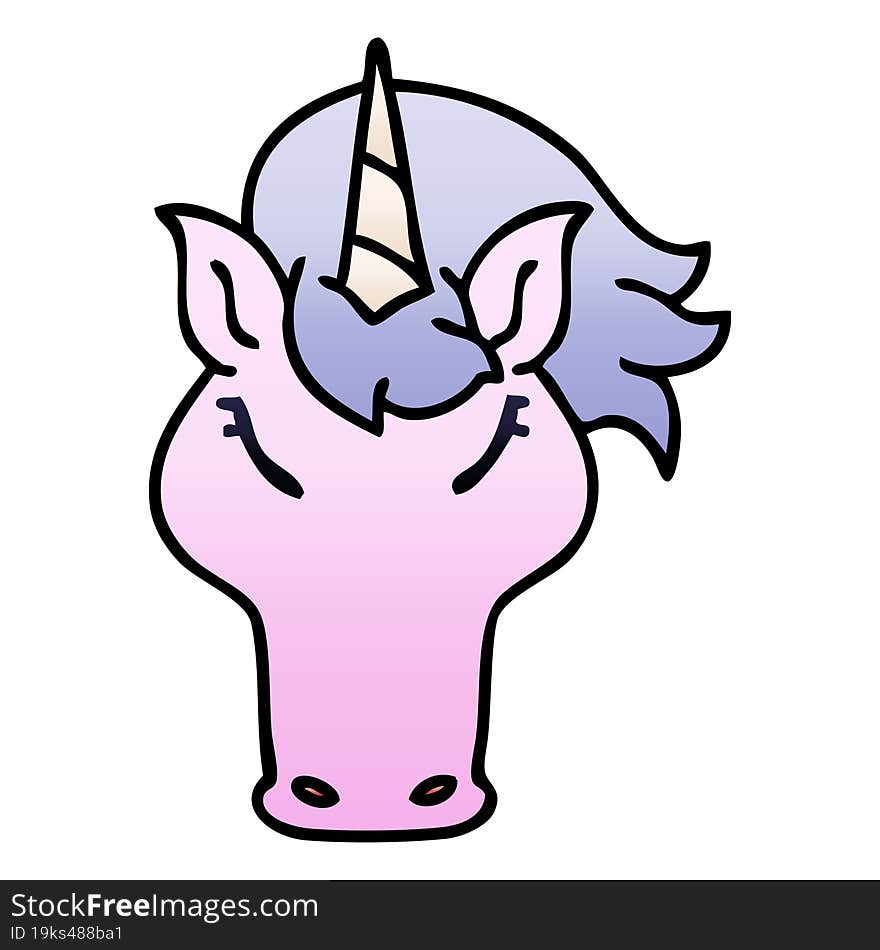 Quirky Gradient Shaded Cartoon Unicorn