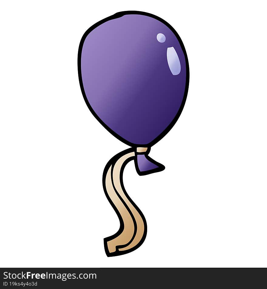 cartoon doodle ballon with string