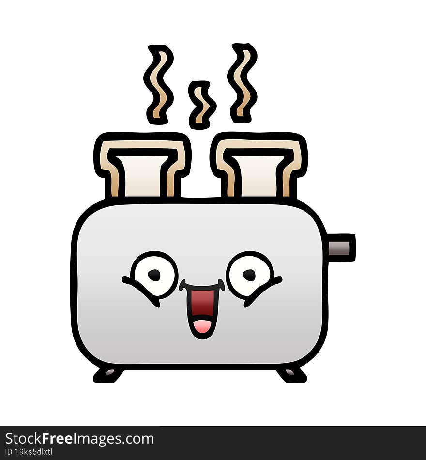 gradient shaded cartoon of a toaster