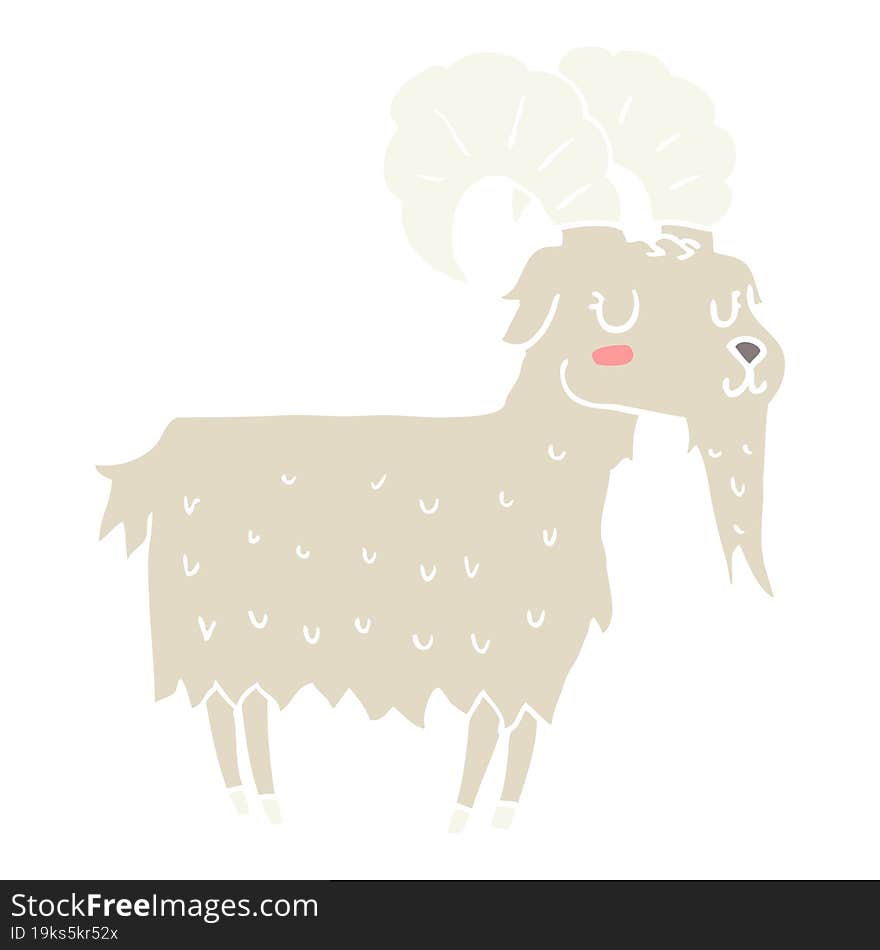 flat color style cartoon goat