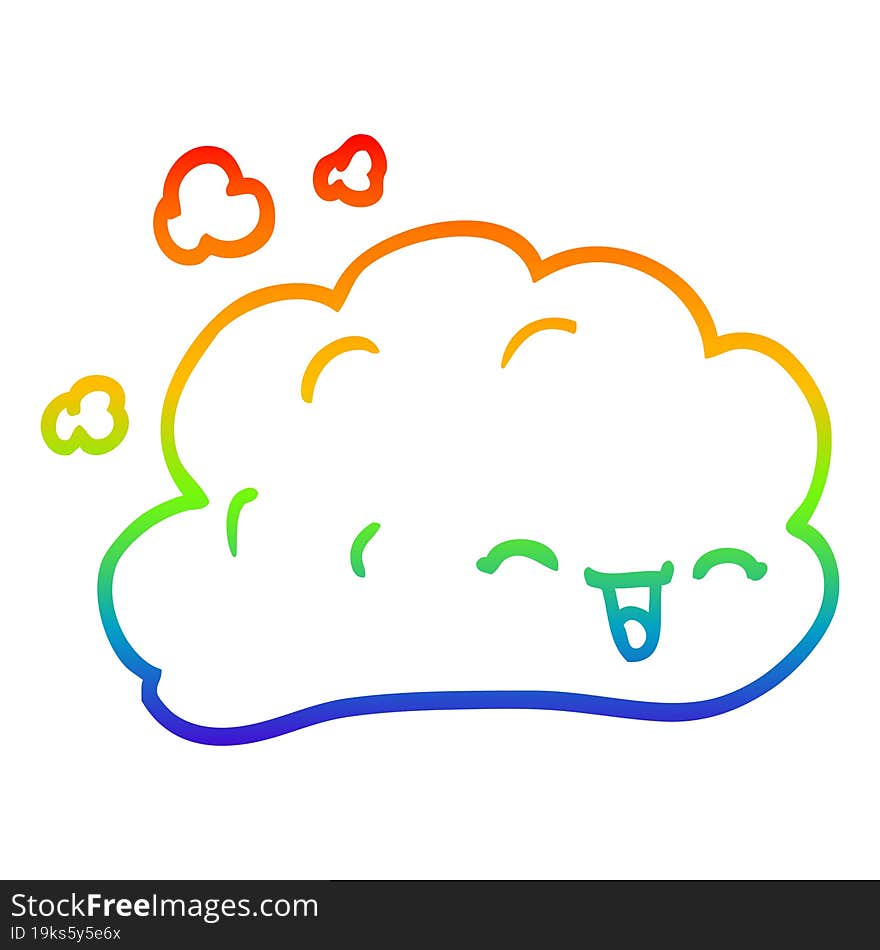 rainbow gradient line drawing cartoon grey smoke