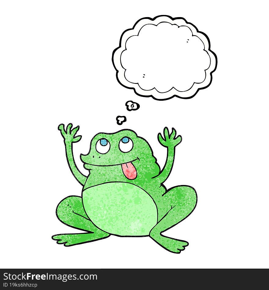 funny thought bubble textured cartoon frog