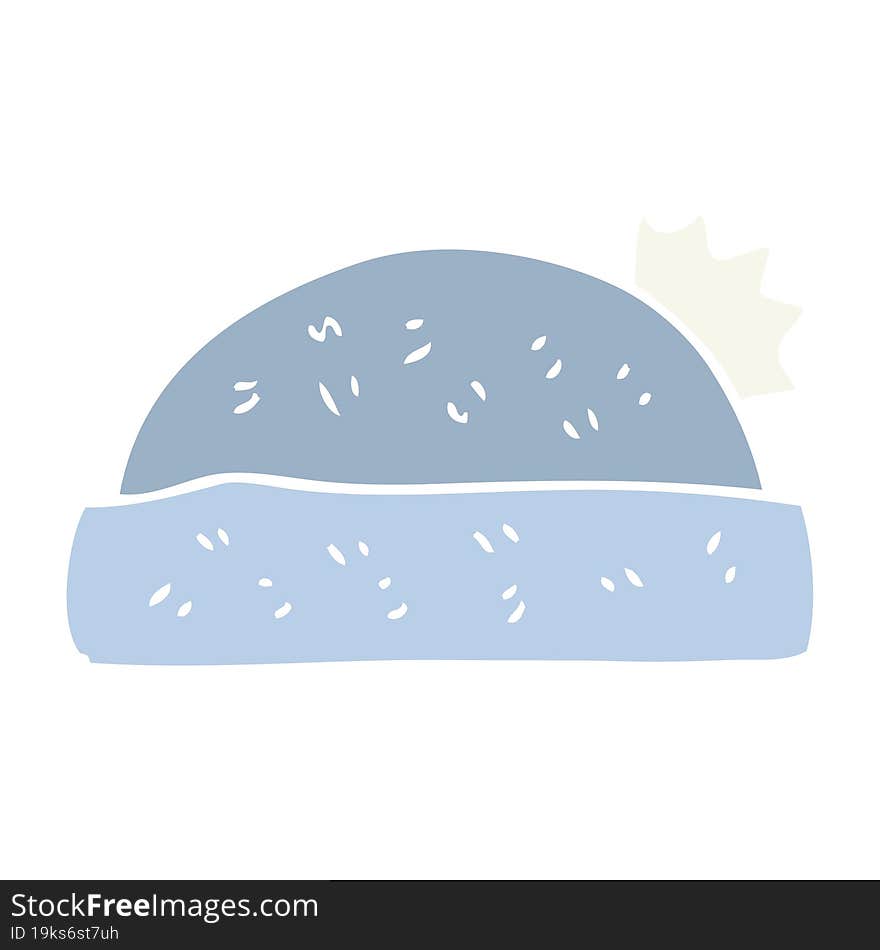 flat color illustration of winter hat. flat color illustration of winter hat