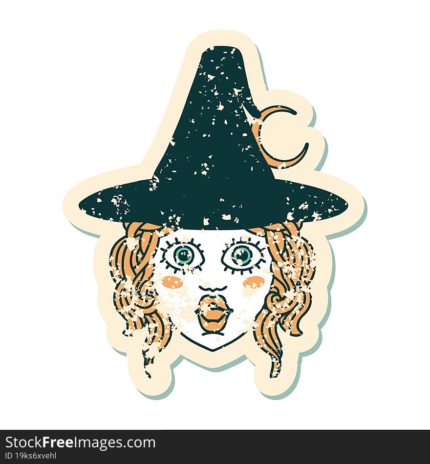 human mage character grunge sticker