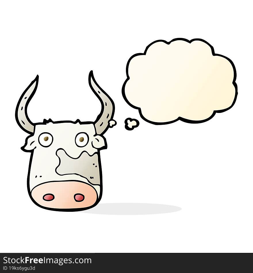 Cartoon Cow With Thought Bubble